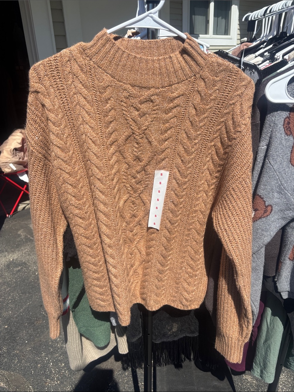 Old Navy Cable Knit Turtleneck Sweater - Camel Brown